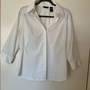 New York & Company White Button Down Shirt